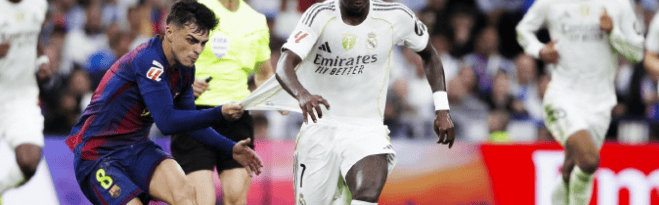 姆巴佩点球被扑出，皇家马德里2-1战胜巴塞罗那，稳坐西甲积分榜首位